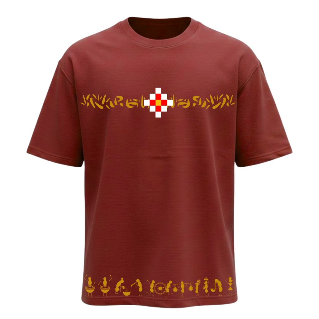 Oversized Pattachitra DTF Printed T-Shirt